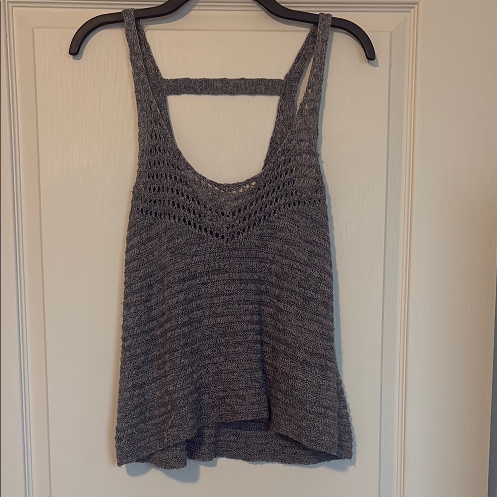 Gray Knit Women's Tank Top
